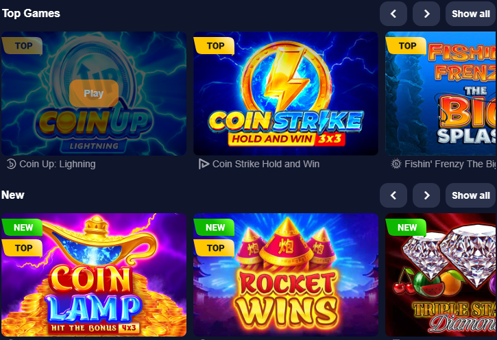 winner casino games