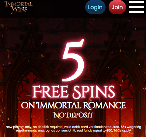 Immortal wins homepage