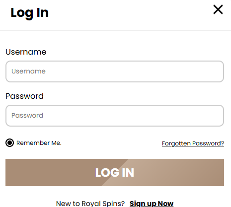 Royal Spins login