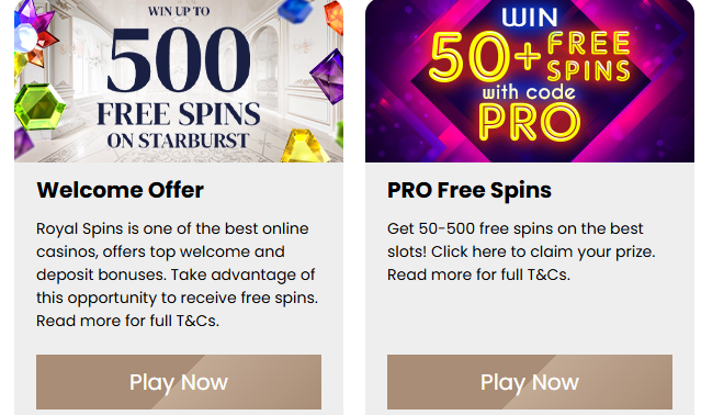Royal Spins promotions