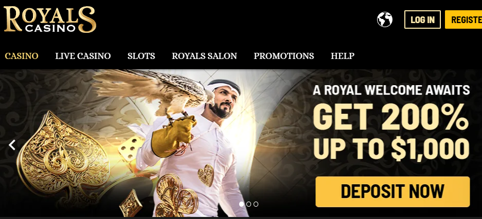 Royals Casino homepage