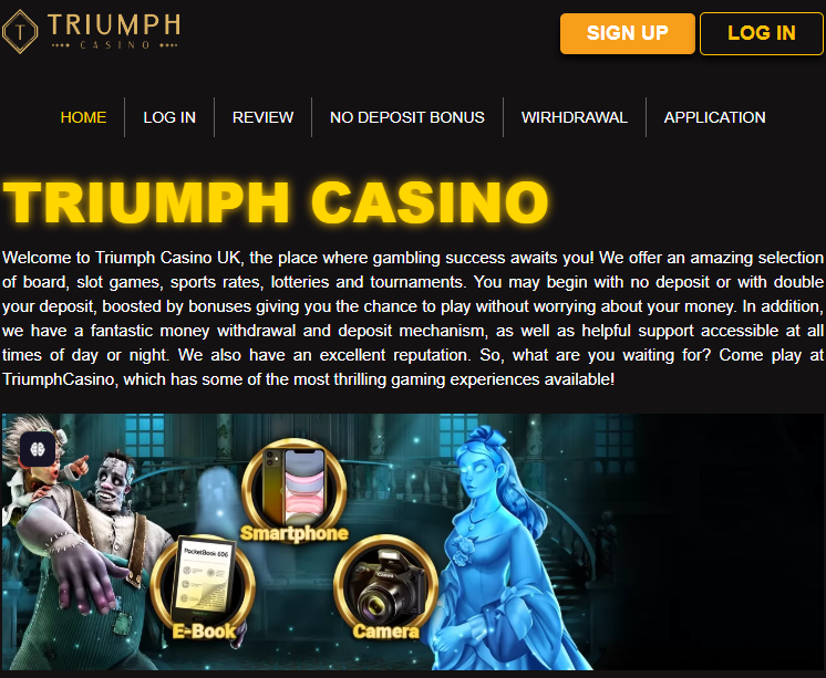 Triumph Casino homepage