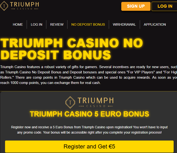 Triumph Casino promo