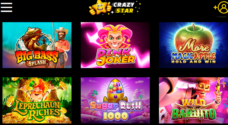crazy star casino games