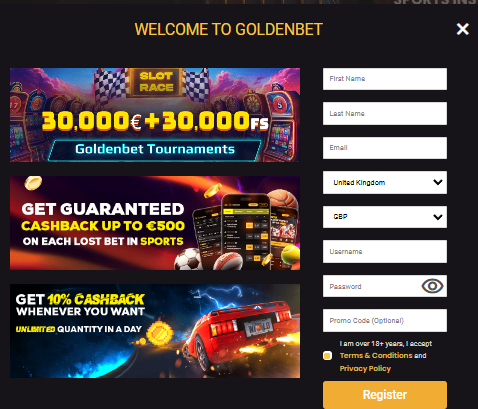 golden bet sign up
