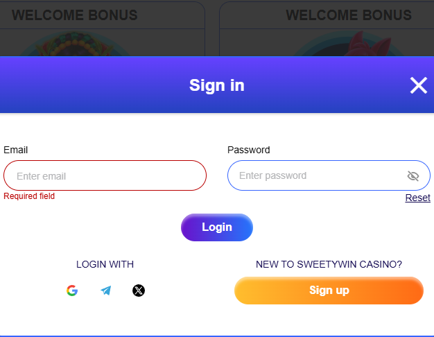 sweety win login