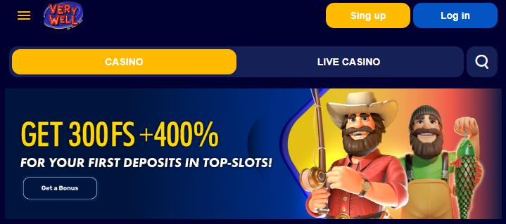 very well casino homepage