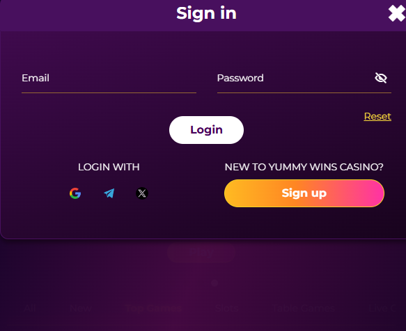 yummy wins login