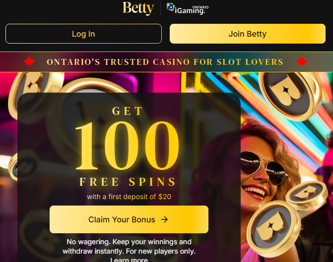 Bety Casino homepage