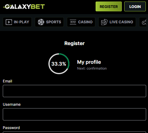Galaxy Bet sign up