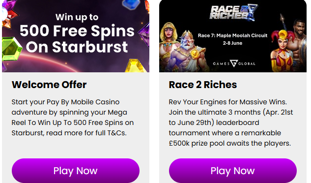 Pay By Mobile Casino promotions