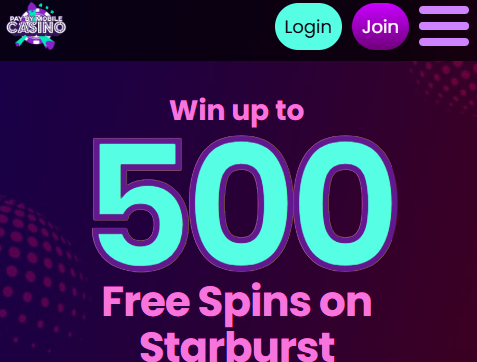 Pay By Mobile Casino welcome offer