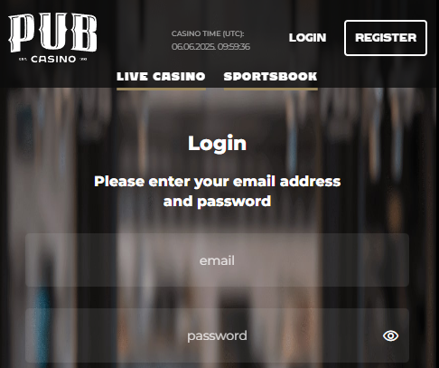 Pub casino login
