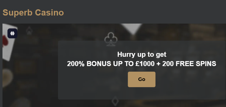 Superb Bet homepage