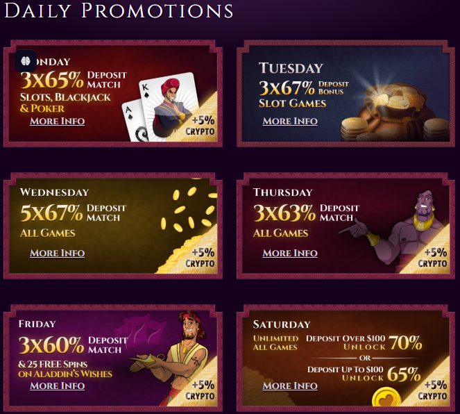 Aladdin's Gold promotions