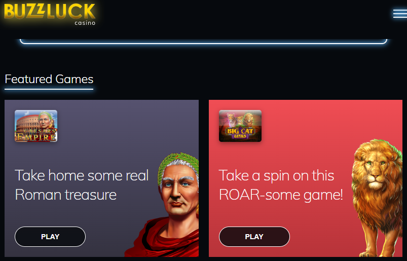Buzzluck Casino games
