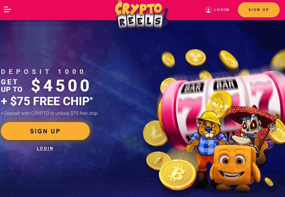 Crypto Reels homepage