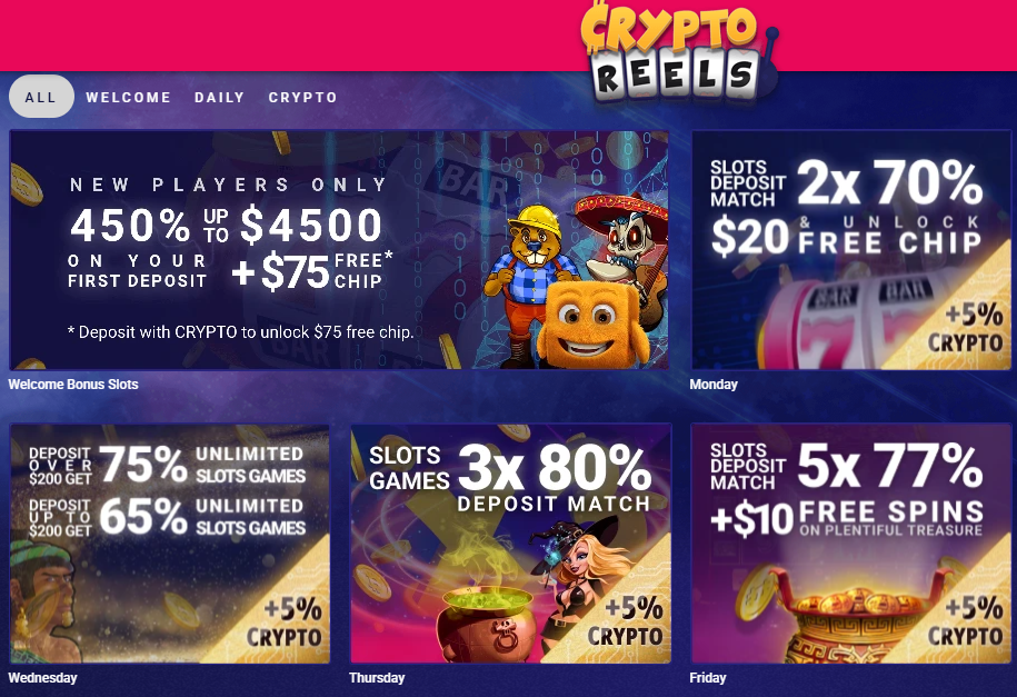 Crypto Reels promotions