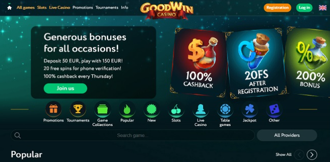 Goodwin Casino Homepage