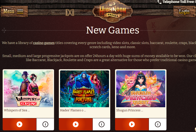 High Noon Casino Games