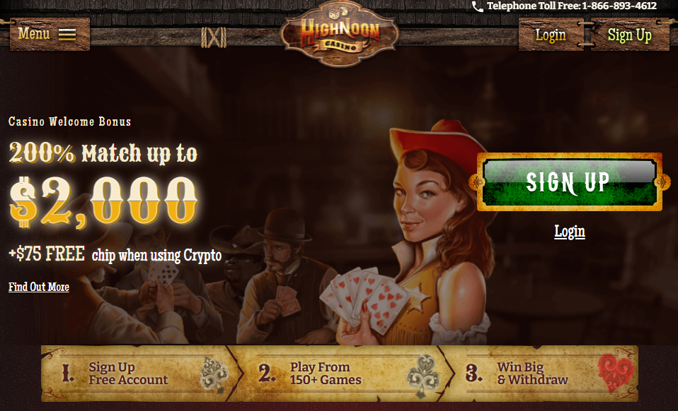 High Noon Casino Homepage