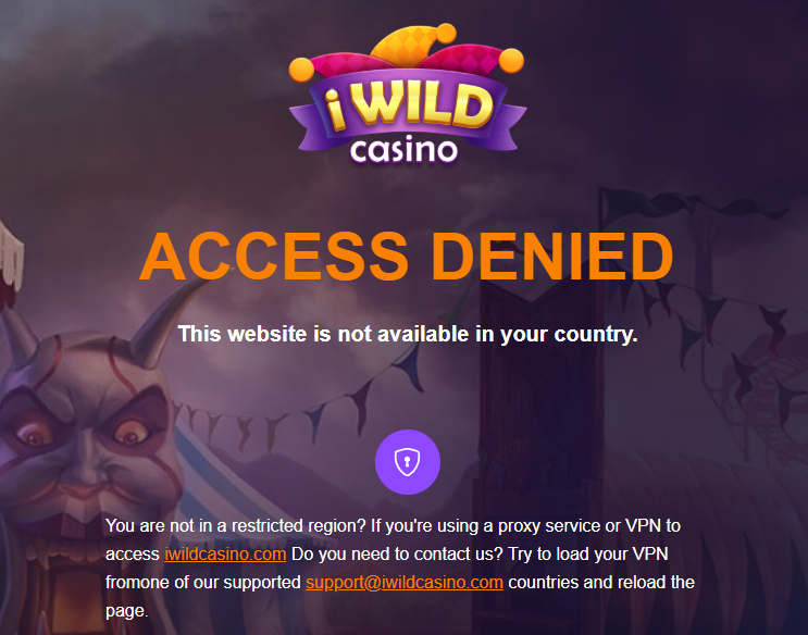 IWild casino homepage