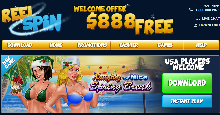 Reel Spin Casino Homepage