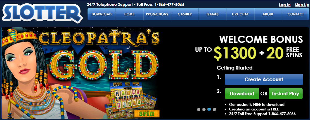 Slotter Casino Homepage