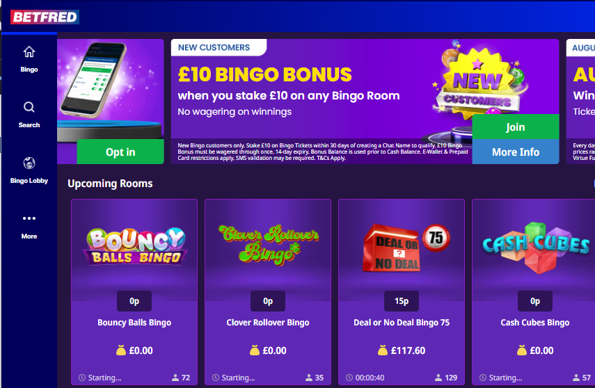 Betfred Bingo Homepage