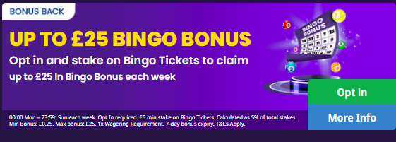 Betfred Bingo welcome offer