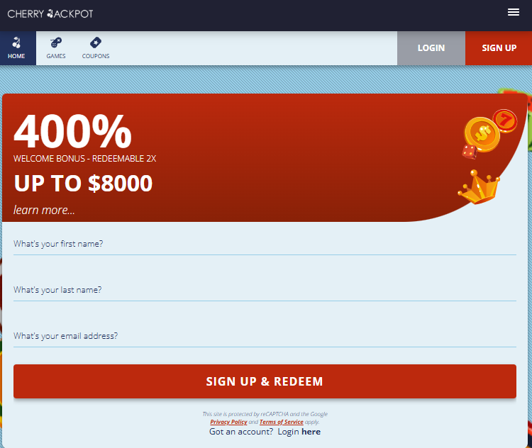 Cherry Jackpot Homepage