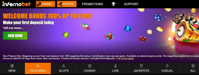 Inferno Bet Homepage