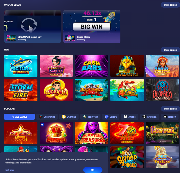 Legzo Casino Games