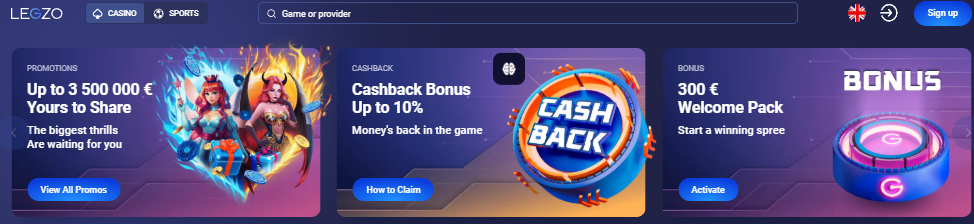 Legzo Casino Promotions