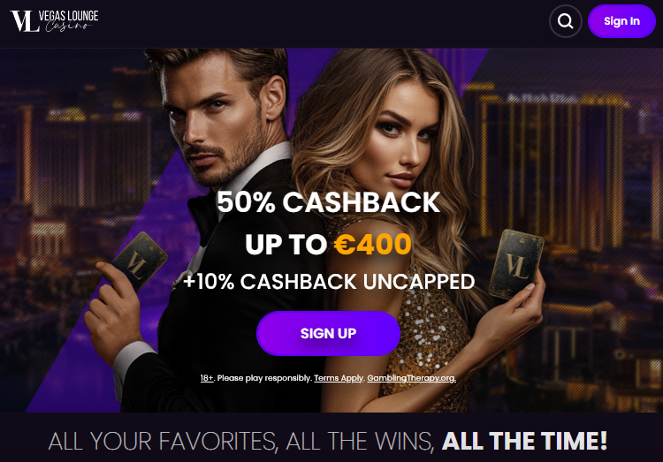 Vegas Lounge Casino Homepage