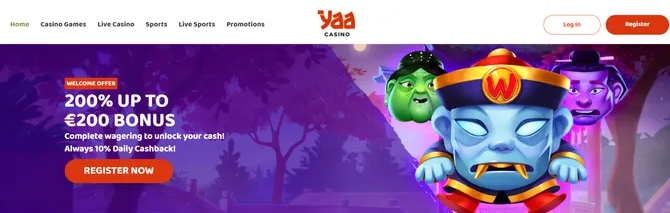 Yaa Casino Homepage