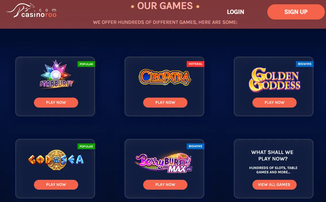 CasinoRoo Games