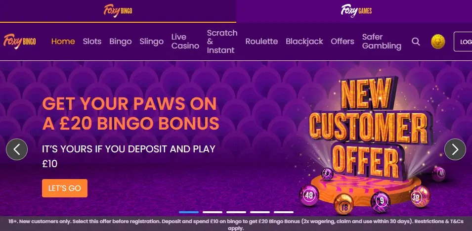 Foxy Bingo Homepage