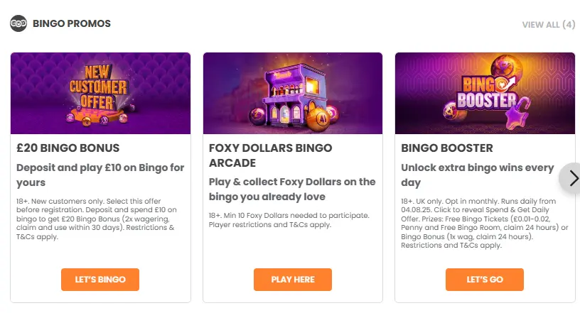 Foxy Bingo Promotions
