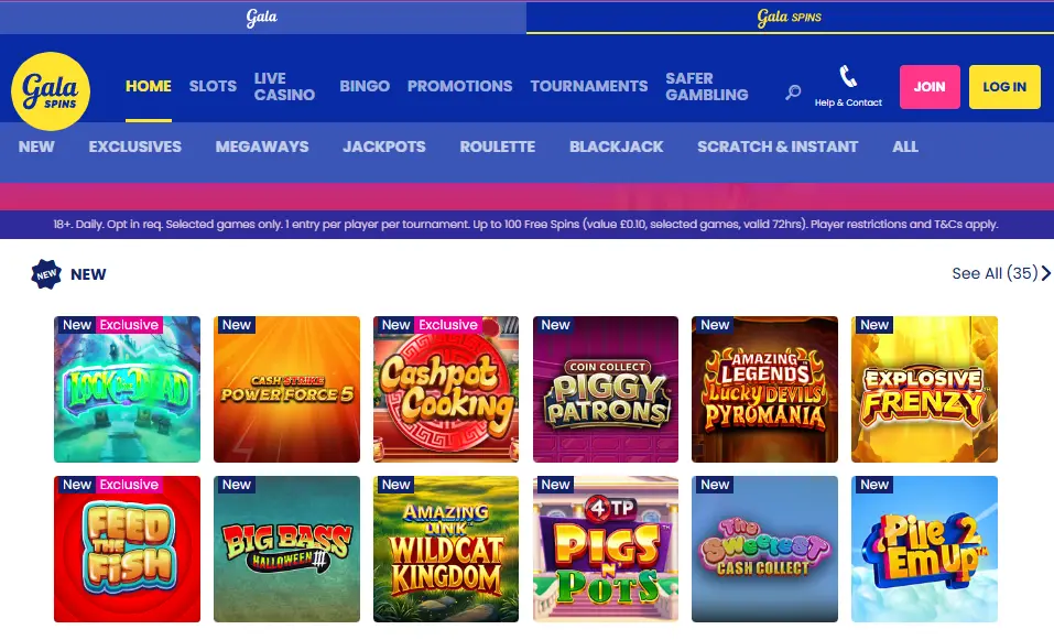 Gala Spins Homepage