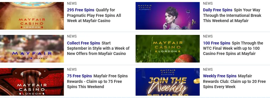 Mayfair Casino London Promotions
