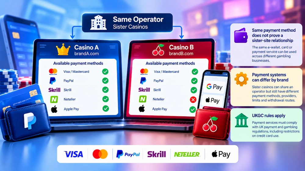 Do Sister Casinos Use the Same Payment System?